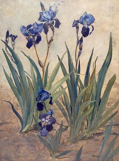 Irises (one side of a two-sided fire screen), , Rudolf Ribarz