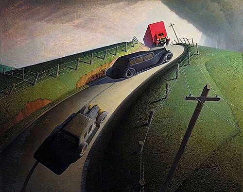 Death on the Ridge Road, 1935, Grant Wood