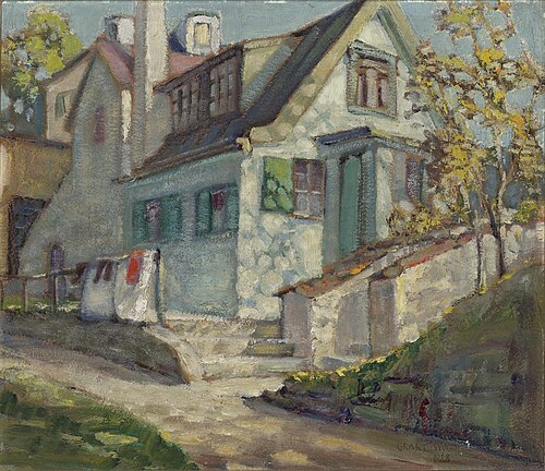 Sunlit House, 1928, Grant Wood
