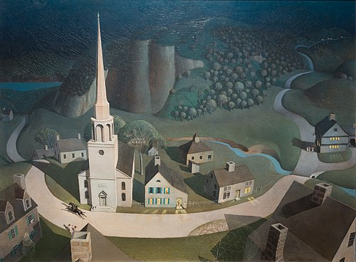 La Chevauchée nocturne de Paul Revere, 1931, Grant Wood