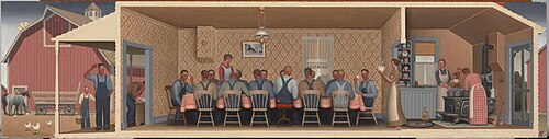 Dinner for Threshers, 1934, Grant Wood