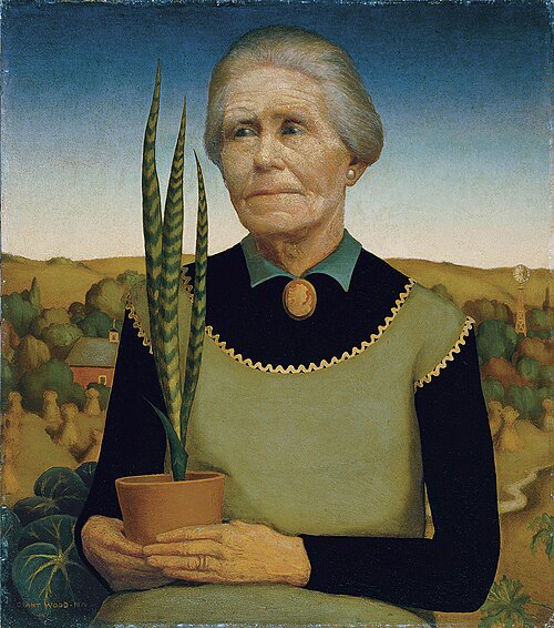 Femme aux plantes, 1929, Grant Wood