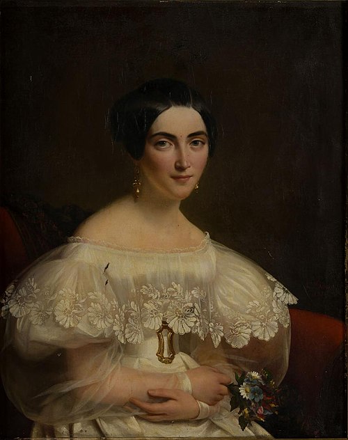 Portrait d'Emma Destailleur (1807-1879), épouse d'Antoine Jean Victor Le Roux de Lincy, 1831, Louise Adélaïde Desnos