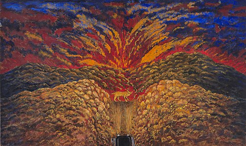 Coyote on the Road, 1937, Cora Easton