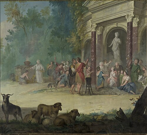 Behangsel met het huwelijk van Mirtillo en Amaryllis, 1742, Aert Schouman