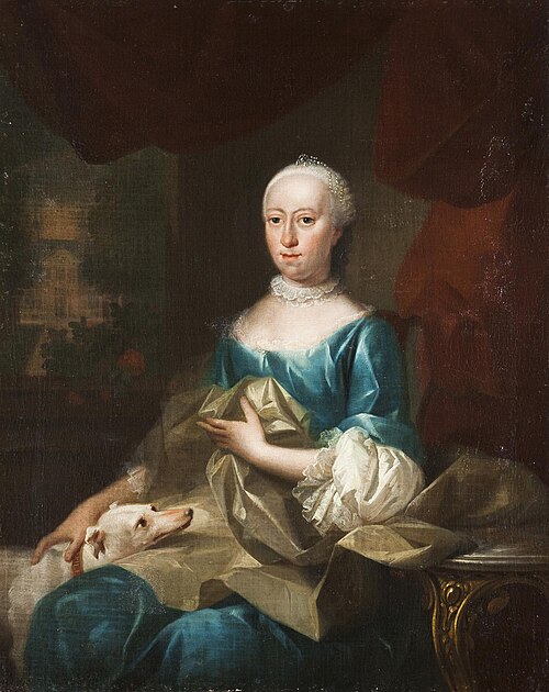 Portrait einer Dame mit Hündchen, 1754, Aert Schouman