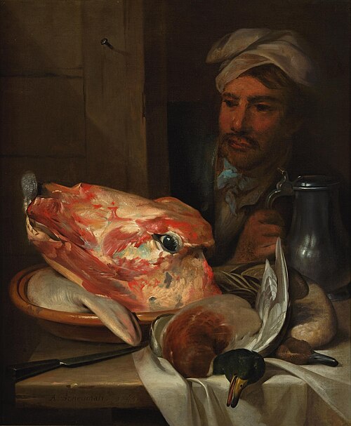 Stilleven met ossenkop, 1747, Aert Schouman