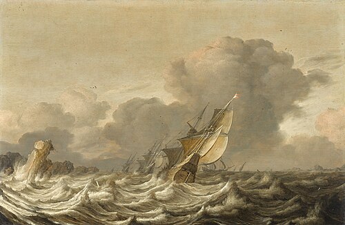 Sailing Vessels in Choppy Seas, , Pieter Mulier le Vieux