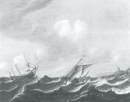 Ships in a Gale, 1638, Pieter Mulier le Vieux