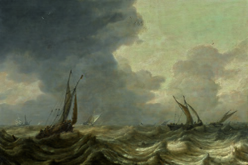 Shipping on choppy waters, 1638, Pieter Mulier le Vieux