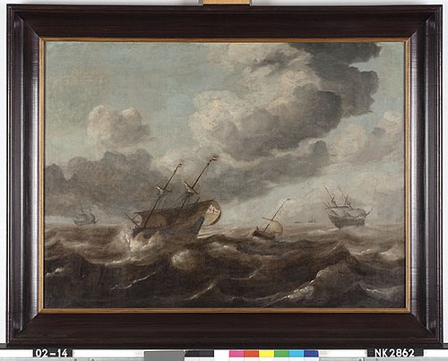 Shipping in choppy waters, 1642, Pieter Mulier le Vieux