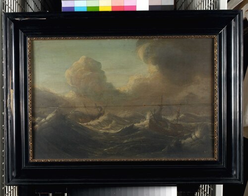 Ships in a storm, 1700, Pieter Mulier le Vieux