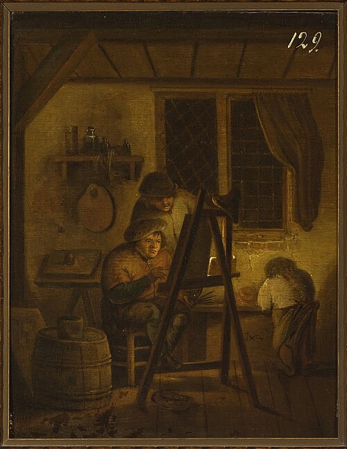 In the painter's studio, , Isaac van Ostade