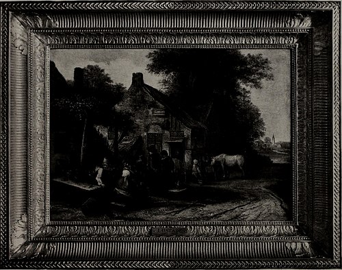 Peasants seated before an Inn, 1640, Isaac van Ostade