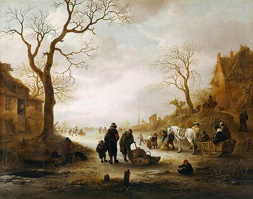A Canal in Winter, 1645, Isaac van Ostade
