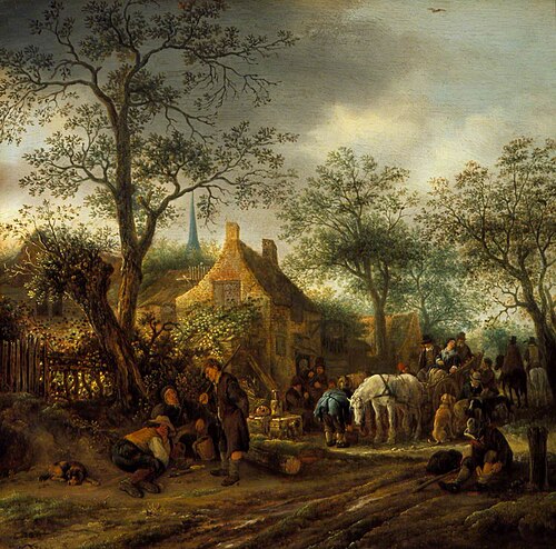Travellers at an Inn, , Isaac van Ostade