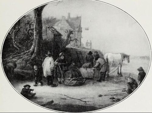Canal in Winter, 1647, Isaac van Ostade