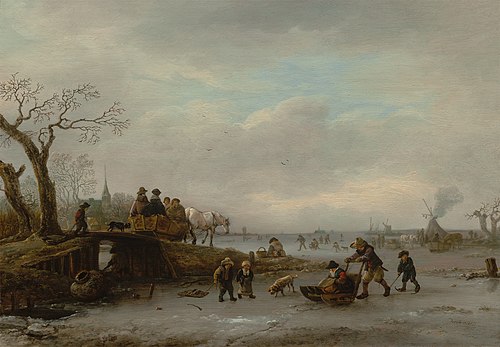 Ice Scene, 1640, Isaac van Ostade
