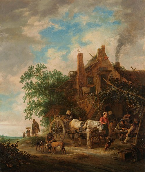 Country inn with horse and wagon, 1640, Isaac van Ostade