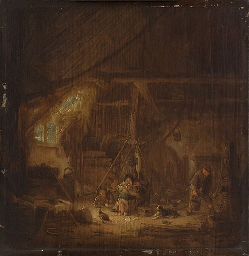 Peasants in a Barn, 1640, Isaac van Ostade