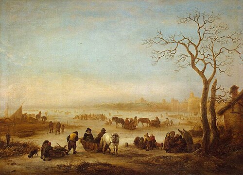 Frozen Lake, 1648, Isaac van Ostade