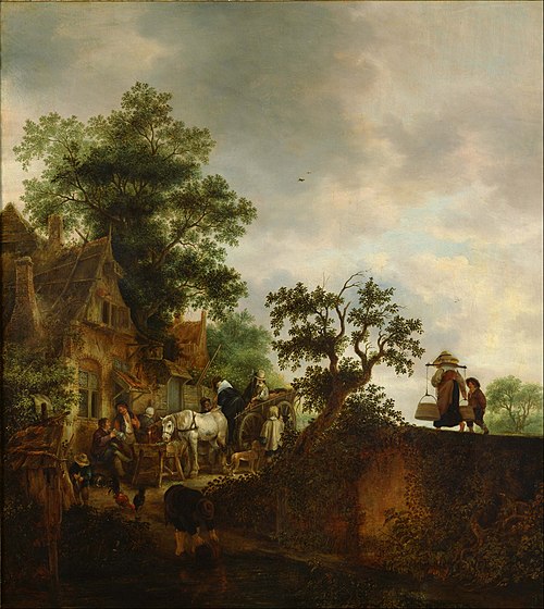 Travellers Halting at an Inn, 1645, Isaac van Ostade