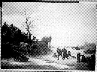 Winter Scene with Figures on an Iced-over Canal, 1646, Isaac van Ostade