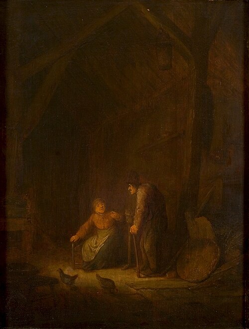 Boerenpaar op de deel, , Isaac van Ostade