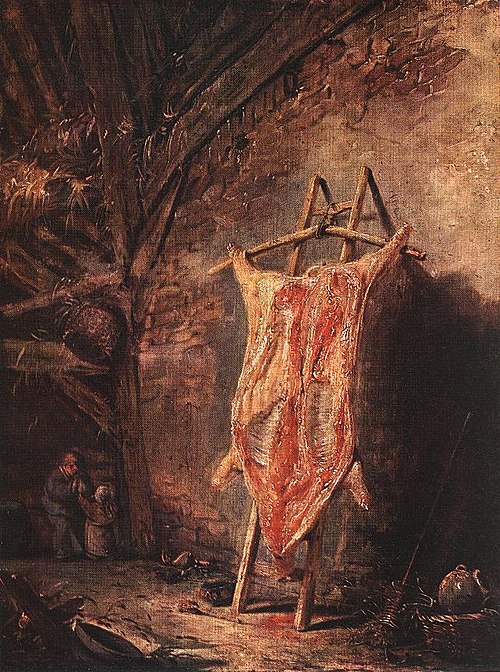 Slaughtered Pig, 1640, Isaac van Ostade