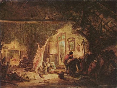 Pig Slaughtering, 1642, Isaac van Ostade