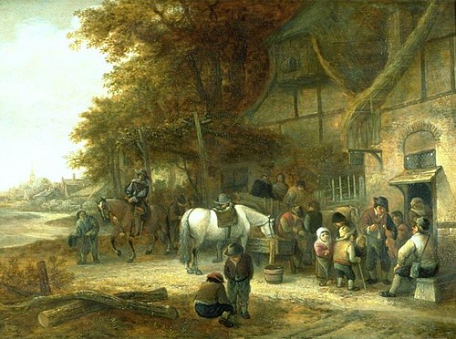 Travellers Halting at an Inn, 1640, Isaac van Ostade