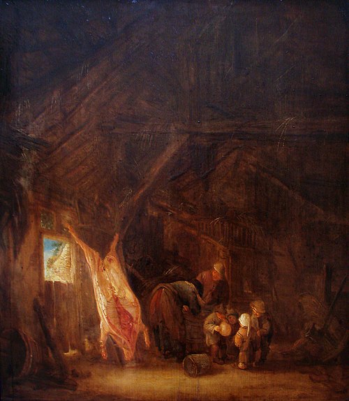 Le Dépècement du porc, 1645, Isaac van Ostade