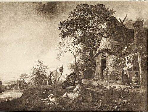 Travellers Halting at a Village Inn, 1640, Isaac van Ostade