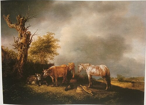 Milkmaid with Cows and a Horse, 1644, Isaac van Ostade