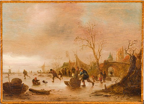 Skaters Near a Village, , Isaac van Ostade
