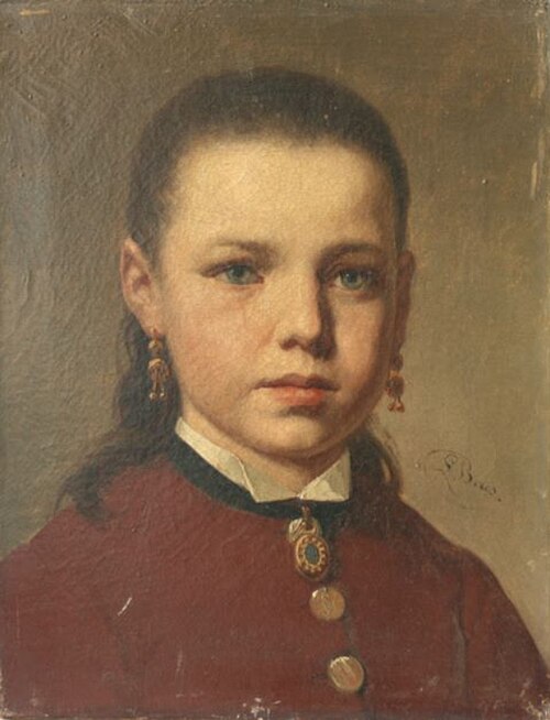 Portrait of a girl, 1886, Lionel Baes