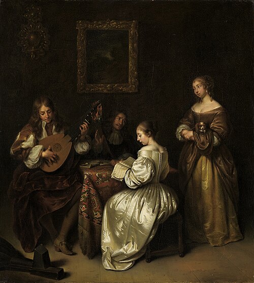 Company playing musuc, 1665, Caspar Netscher