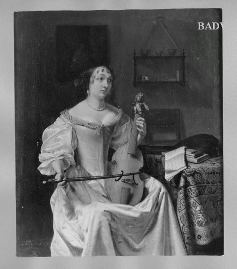 a lady with a viola da gamba, 1664, Caspar Netscher