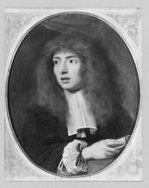 Bildnis eines jungen Mannes mit Allongeperücke (mit Buch) (Seigneur de Bezons), 1664, Caspar Netscher