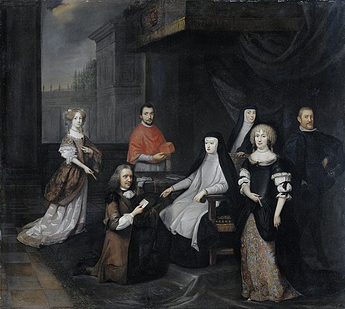 Reception of the Dutch ambassador Hieronymus van Beverningk by the Spanish queen-regent Maria-Anna o, 1671, Caspar Netscher