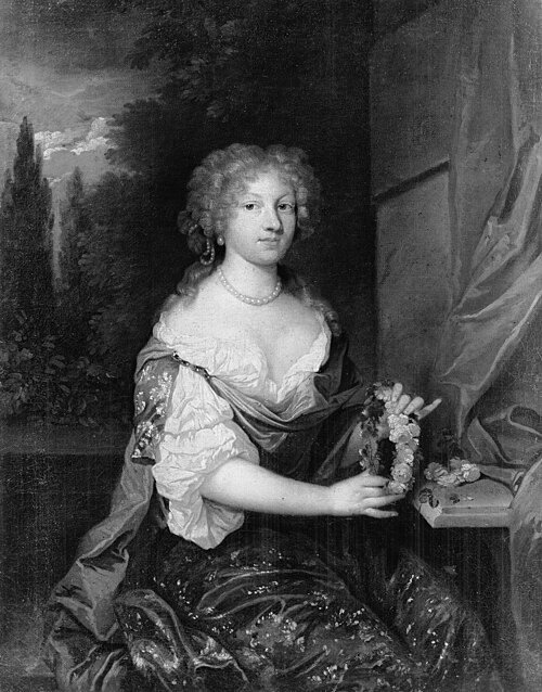 Portrait of a Young Woman with a Garland, 1679, Caspar Netscher