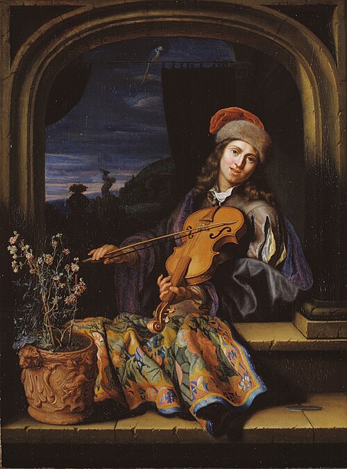 A Violin Player, 1669, Caspar Netscher