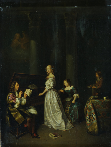 Singing lesson, 1650, Caspar Netscher