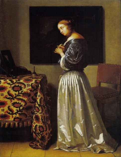 Femme à sa toilette, 1665, Caspar Netscher