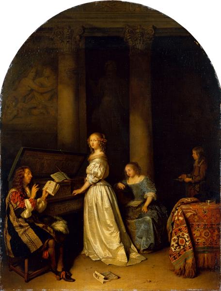 Music-making Couple, 1666, Caspar Netscher