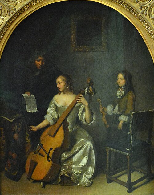 The Cello Lesson, 1675, Caspar Netscher
