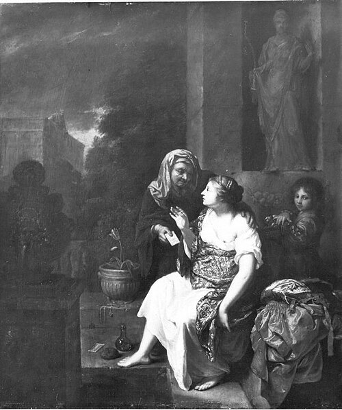 Bathseba erhält den Brief König Davids, 1667, Caspar Netscher