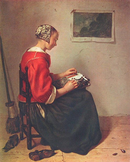 The Lace Maker, 1662, Caspar Netscher