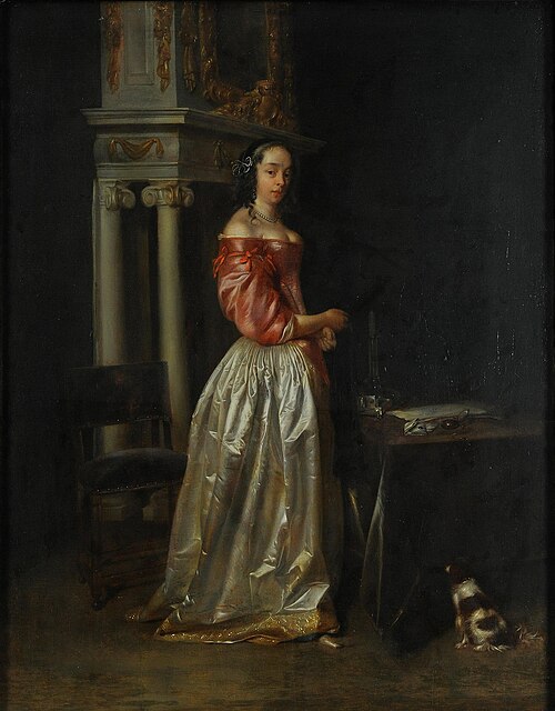 Young Lady in Interior, 1680, Caspar Netscher