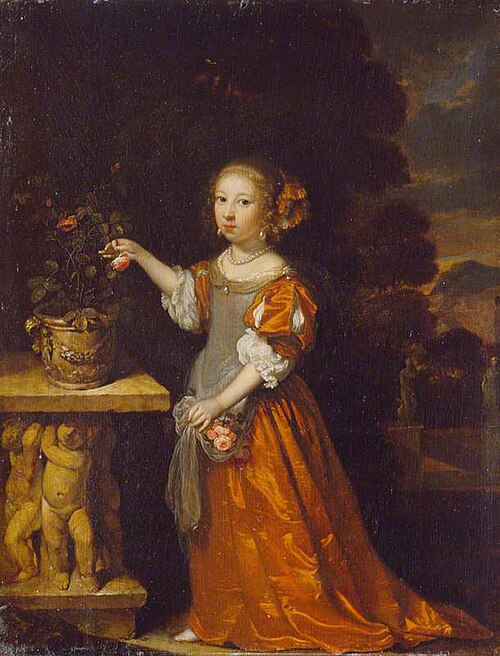 A Child Plucking a Rose, 1669, Caspar Netscher